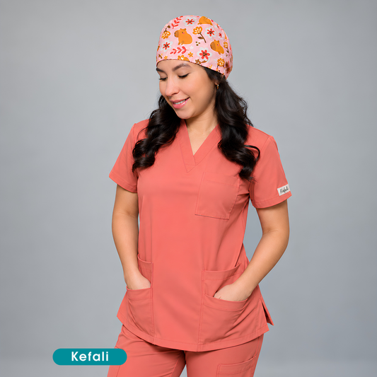 Kefali | gorro quirúrgico capibara con flores