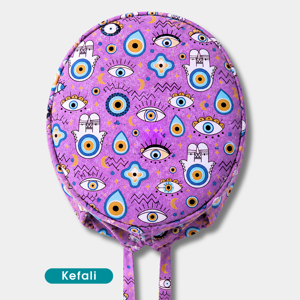 Kefali | gorro quirúrgico ojo turco lila