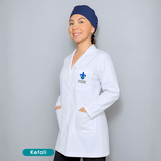 Kefali bata de laboratorio | algodón (incluye bordado)
