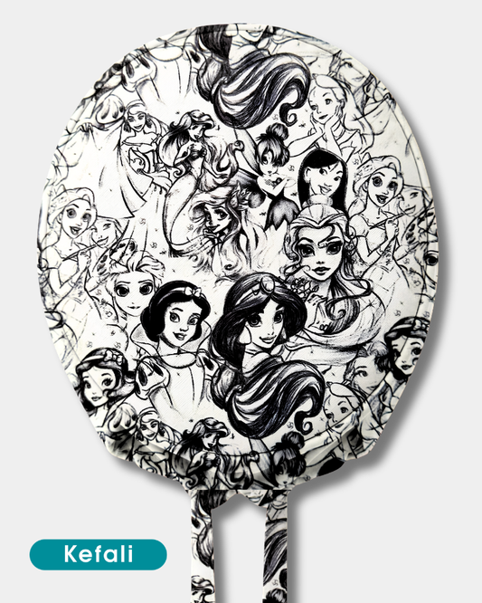 Kefali | gorro quirúrgico princesas blanco y negro