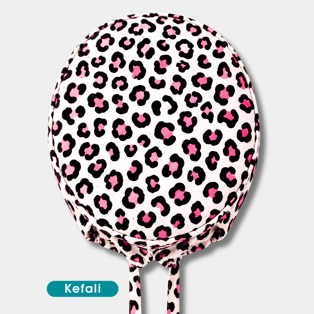 Kefali | gorro quirúrgico rosa leopardo