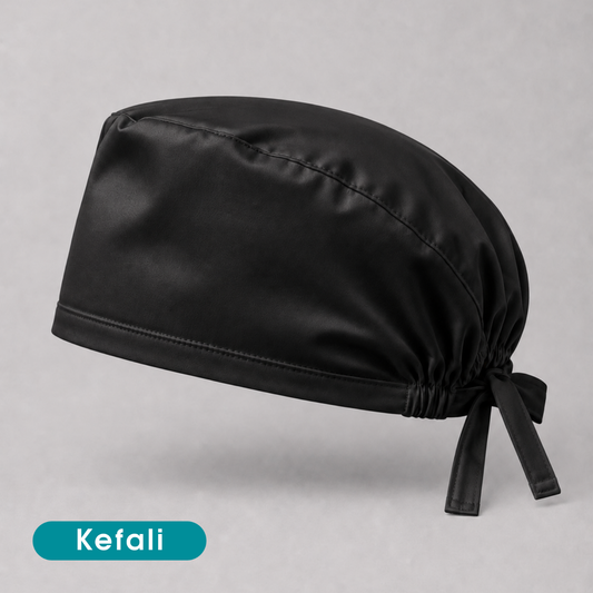 Bata Quirúrgica Kefali | Negro + Gorro Básico