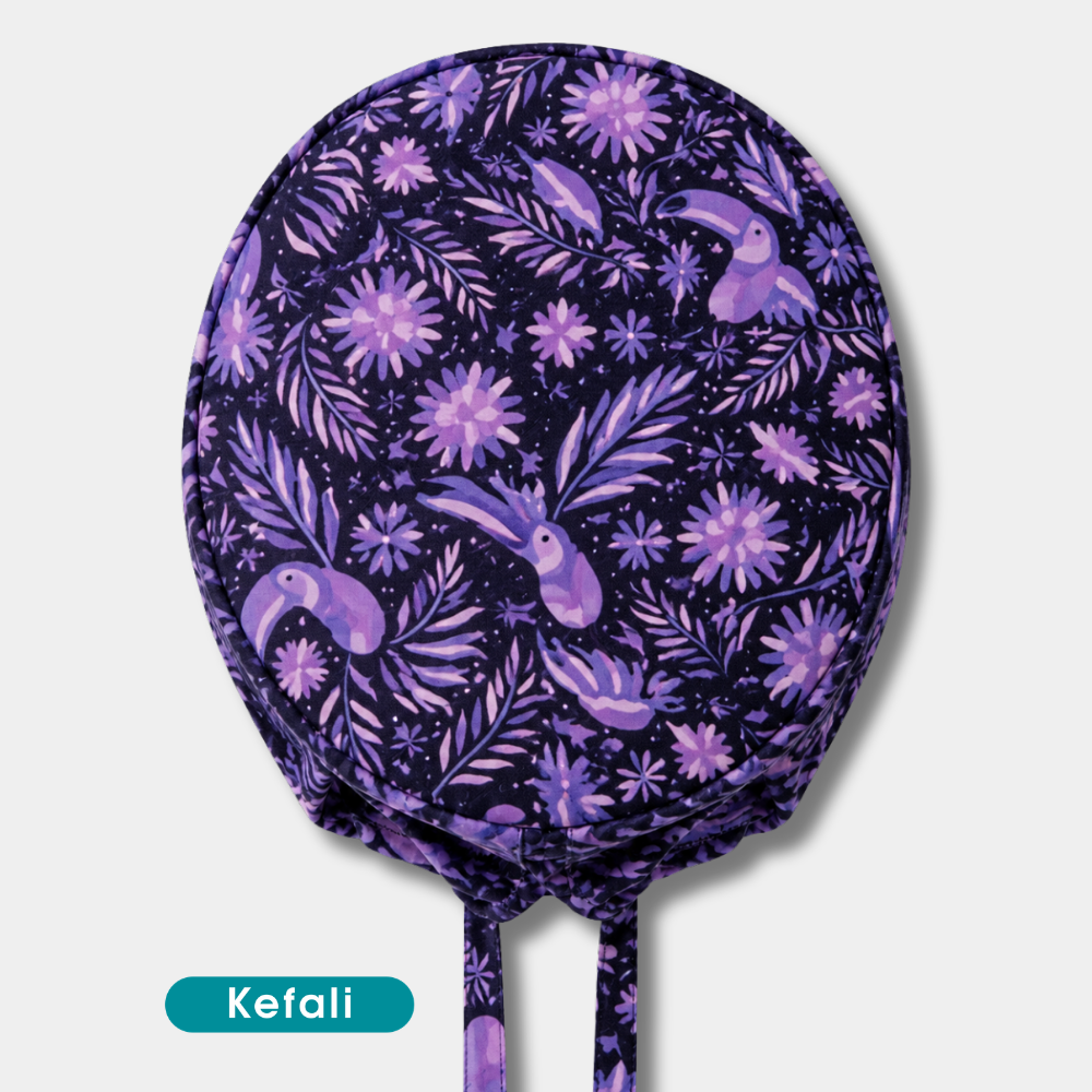 Kefali | gorro quirúrgico flores y tucan