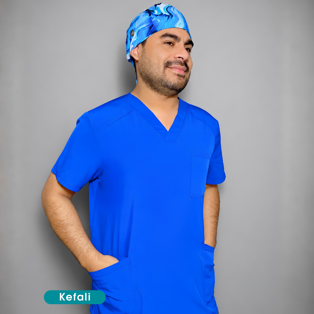 Kefali | gorro quirúrgico líquidos azul
