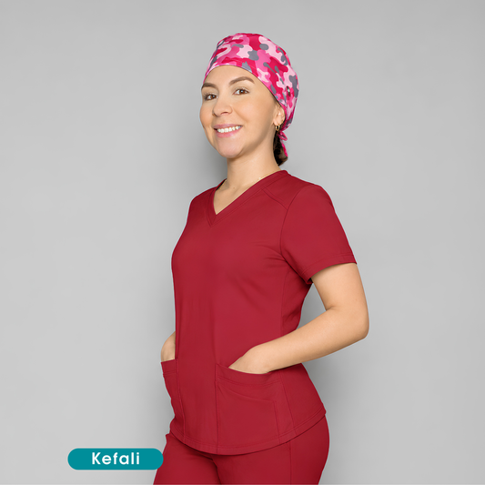 Kefali | gorro quirúrgico manchas rosa