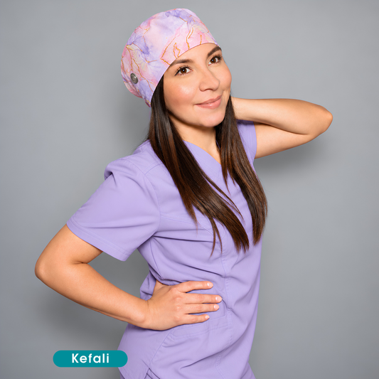 Kefali | gorro quirúrgico mármol rosa