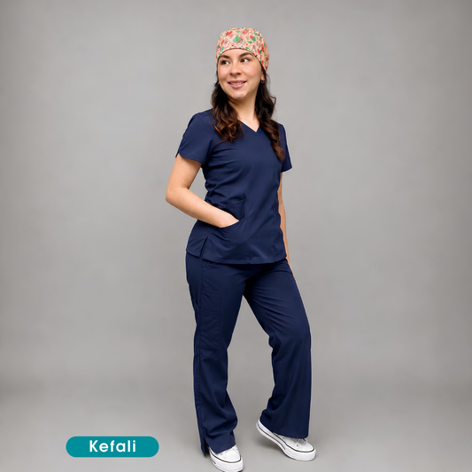 Kefali | gorro quirúrgico mujer arte de líneas