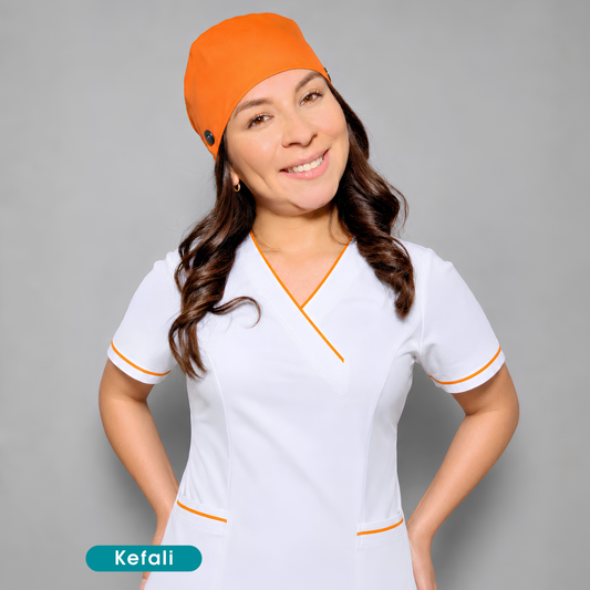 Kefali Soma Kore | pijama quirúrgica blanco + ribete (incluye bordado)