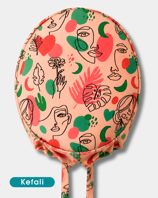 Kefali | gorro quirúrgico mujer arte de líneas