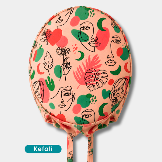 Kefali | gorro quirúrgico mujer arte de líneas