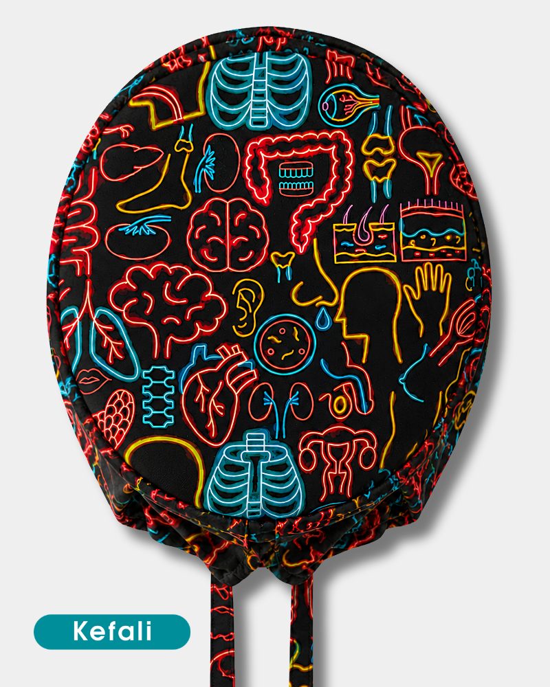 Kefali | gorro quirúrgico órganos neón