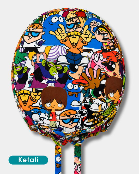 Kefali | gorro quirúrgico cartoon retro