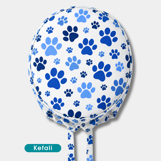 Kefali | gorro quirúrgico perritos huellas azul