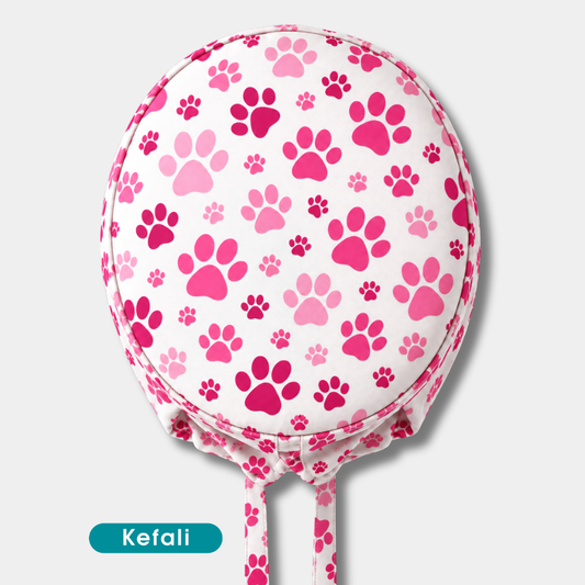 Kefali | gorro quirúrgico perritos huellas rosa