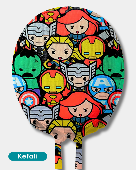 Kefali | gorro quirúrgico superhéroes animados