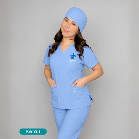 Kefali Soma | pijama quirúrgica UV plumbago (incluye bordado)