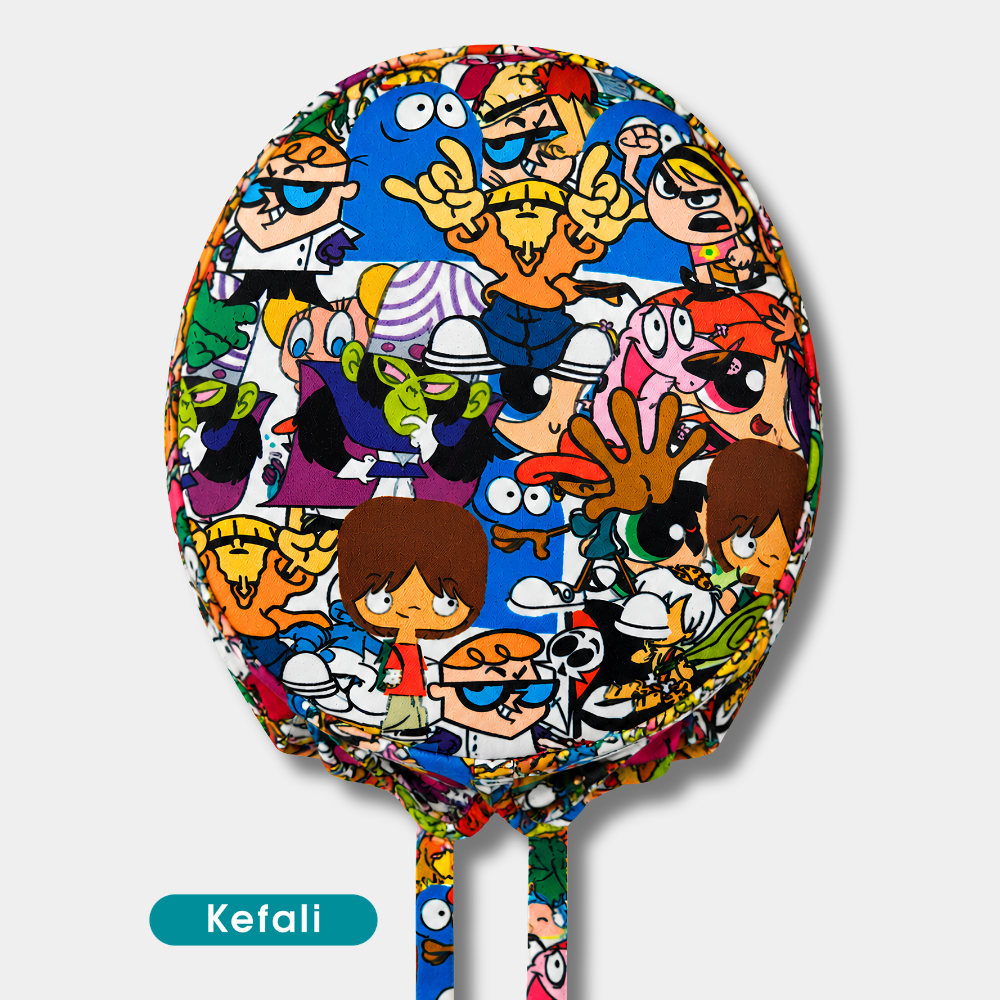 Kefali | gorro quirúrgico cartoon retro
