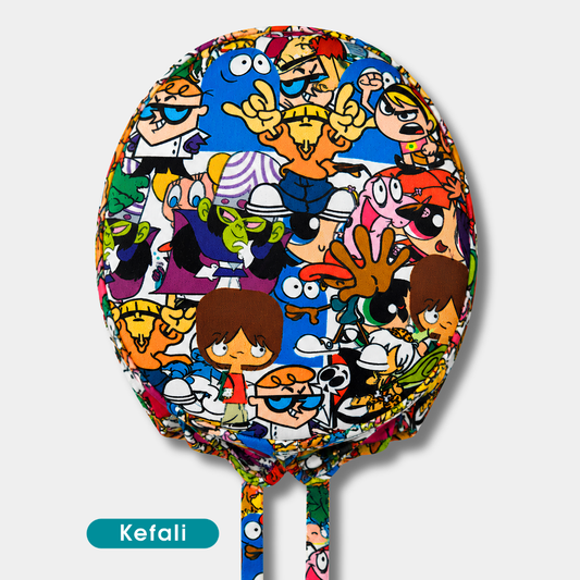 Kefali | gorro quirúrgico cartoon retro