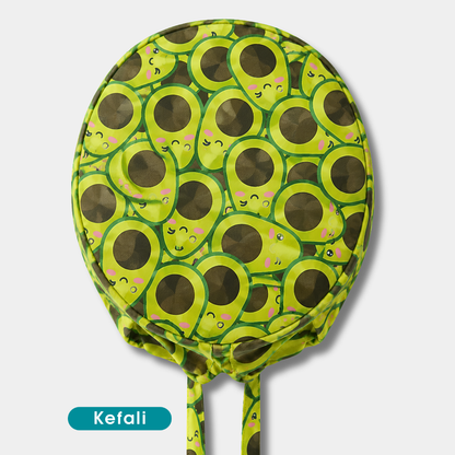 Kefali | gorro quirúrgico collage de aguacates