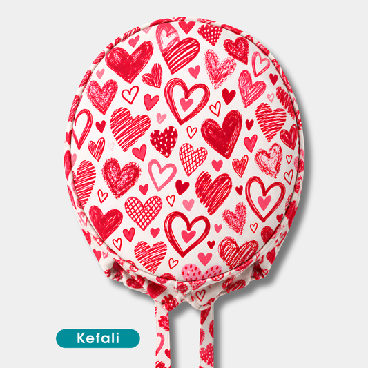Kefali | gorro quirúrgico corazones