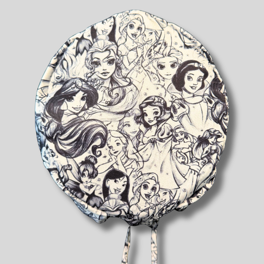 Gorro Quirúrgico Disney Princesas B/N