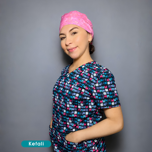 Kefali | gorro quirúrgico escamas rosa