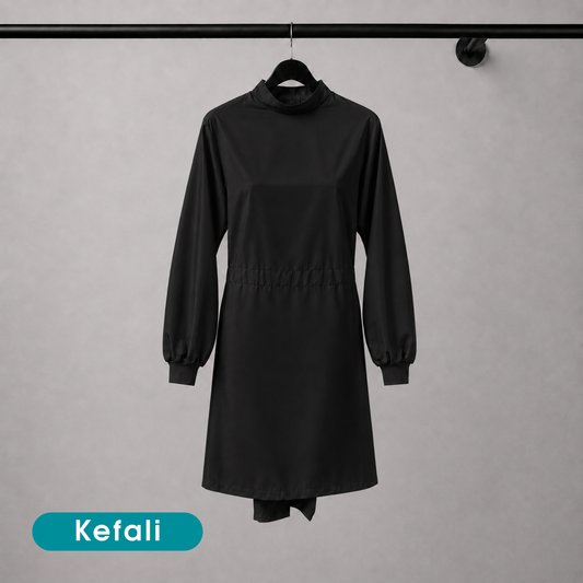 Bata Quirúrgica Kefali | Negro + Gorro Básico