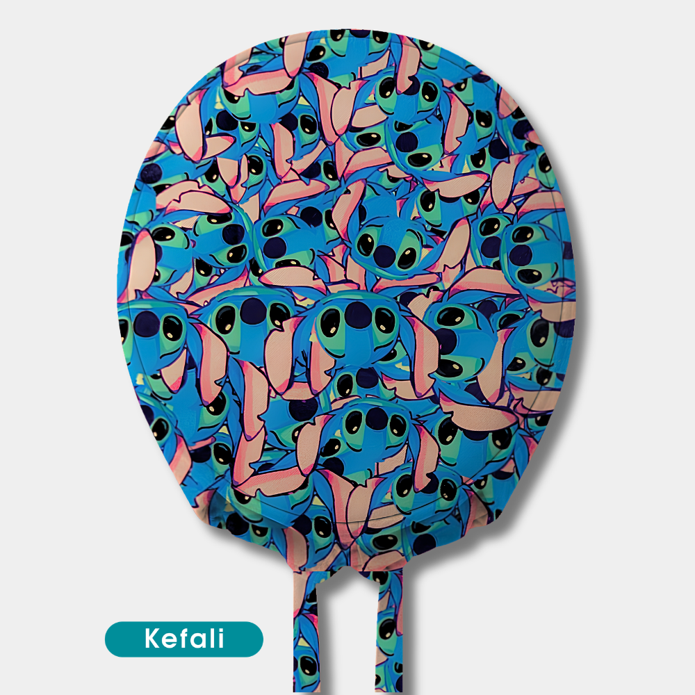 Kefali | gorro quirúrgico el alien azul caras