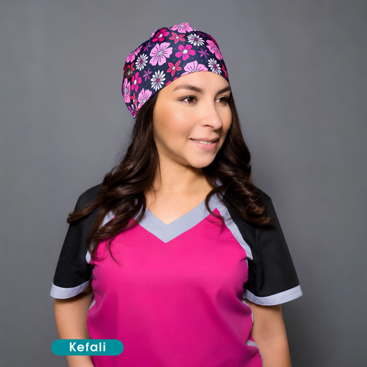 Kefali | gorro quirúrgico flores