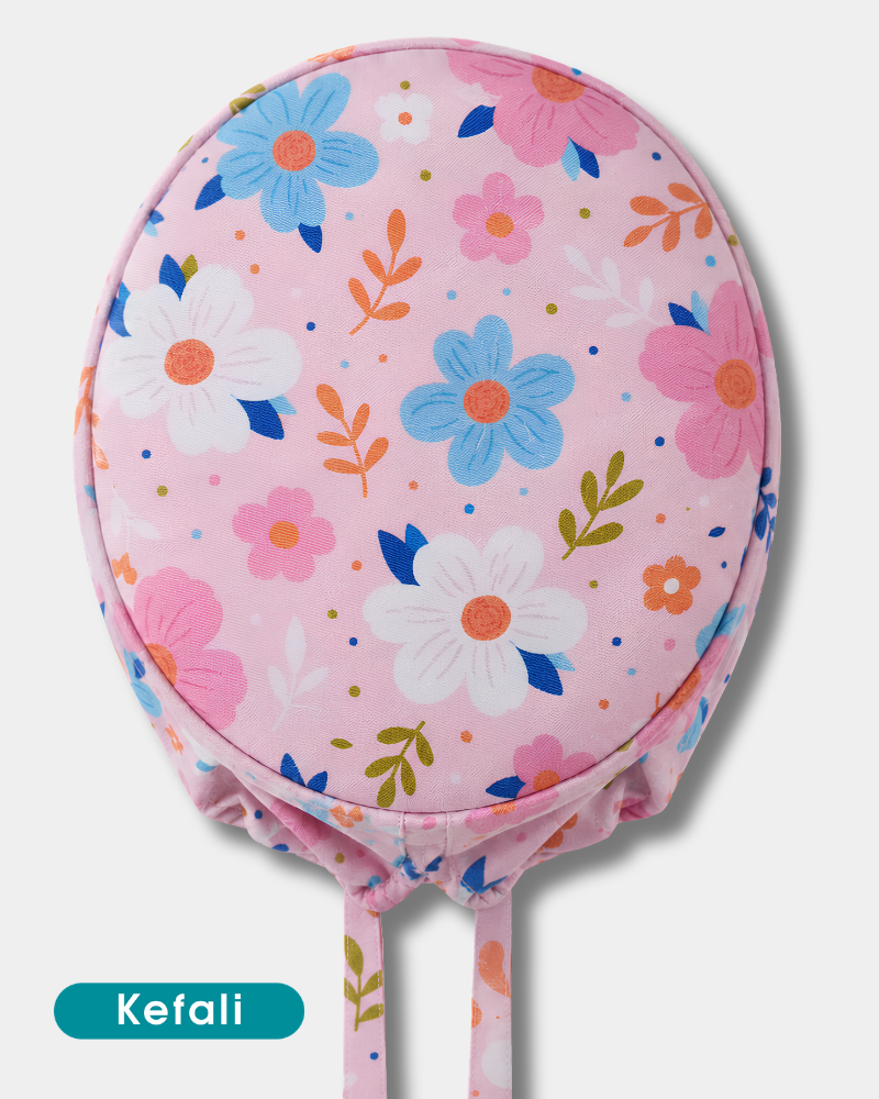 Kefali | gorro quirúrgico flores rosa