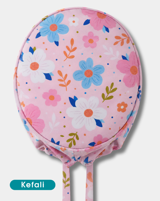 Kefali | gorro quirúrgico flores rosa
