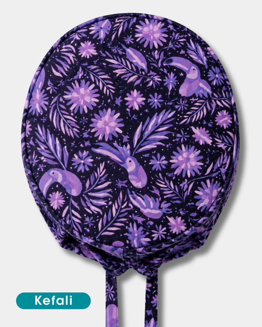 Kefali | gorro quirúrgico flores y tucan