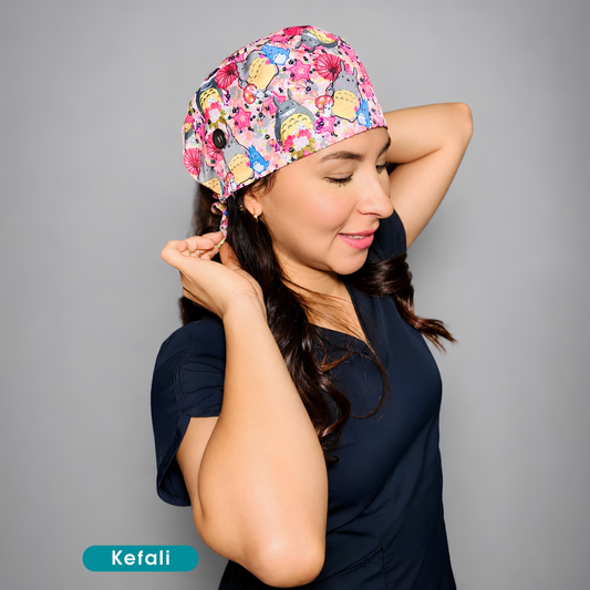 Kefali | gorro quirúrgico mi vecino rosa